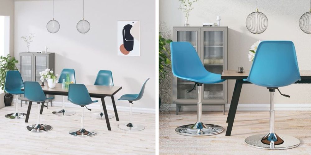 Chaises bleues turquoise