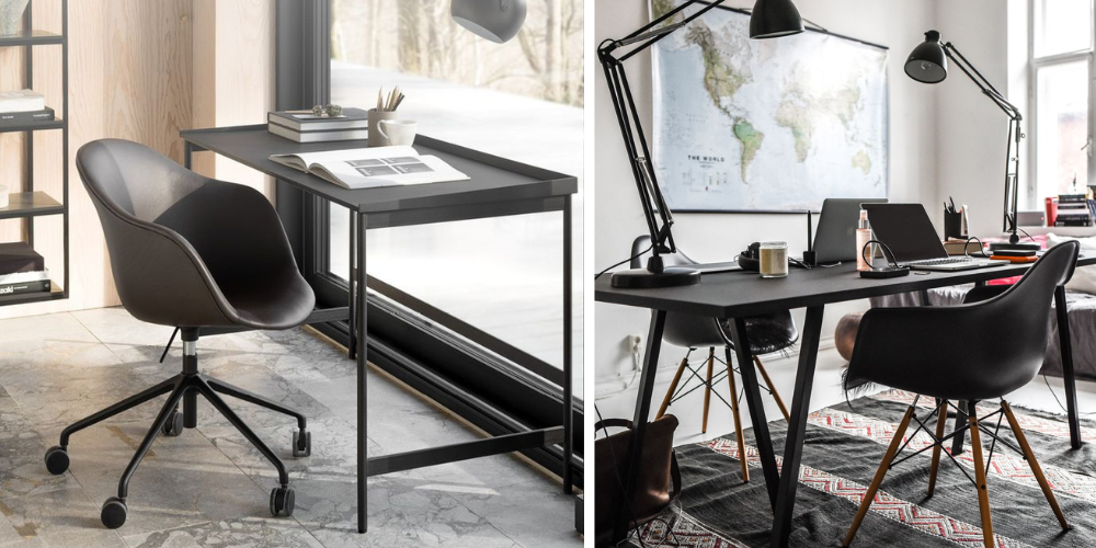 chaise scandinave noire bureau