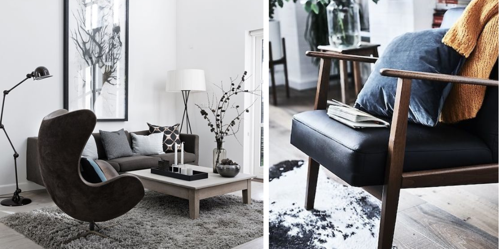 chaise scandinave noire salon