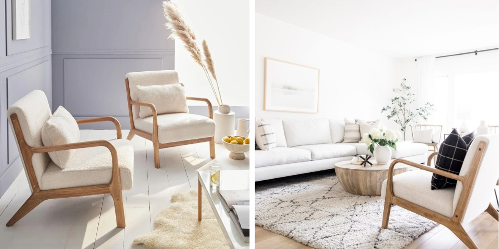 fauteuil scandinave blanc salon