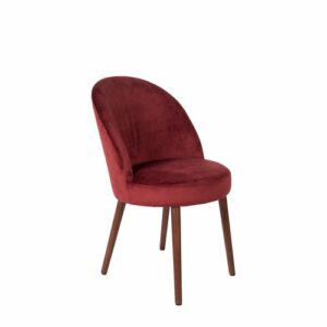 Chaise Barbara en Velours Rouge
