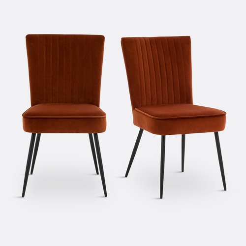 Chaise Ronara en Velours Noir – Lot de 2