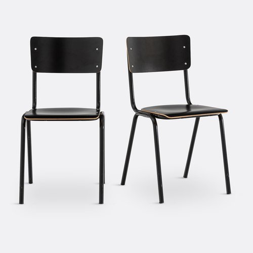 Chaise Hiba en Bois Noir – Lot de 2