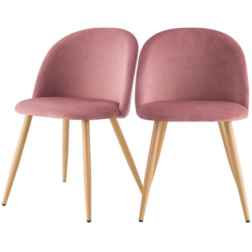 Chaise Cozy en Velours Vert – Lot de 2