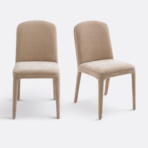 Chaise Wilga en Tissu Beige – Lot de 2