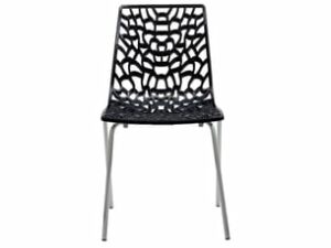 Chaise Groove en Metal Noir