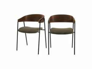 Chaise Velours Vert Kaki – Lot de 2