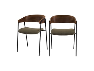 Chaise Velours Vert Kaki – Lot de 2