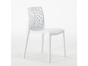 Chaise Nid d&rsquo;Abeille en Plastique Blanc