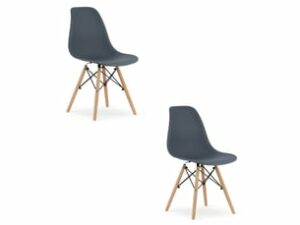 Chaise Osaka en Bois Gris – Lot de 2