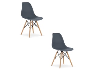 Chaise Osaka en Bois Gris – Lot de 2