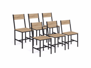 Chaise Detroit en Bois Multicolore – Lot de 6