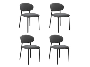 Chaise Scandinave en Tissu Multicolore – Lot de 4