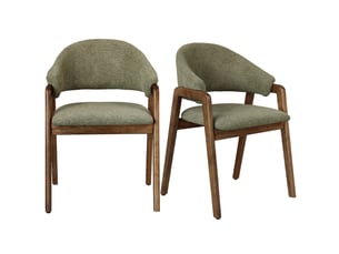 Chaise Tissu Vert – Lot de 2