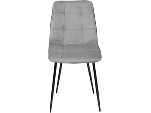 Chaise Mila en Velours Gris Clair – Lot de 6