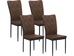 Chaise Cuisine en Simili Marron Foncé – Lot de 4