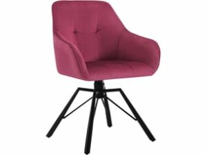 Chaise Scandinave en Velours Bordeaux
