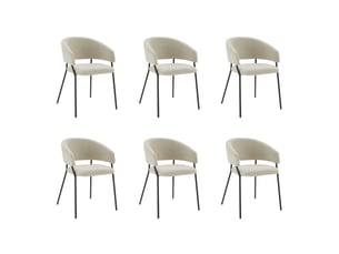 Chaise Industrielle en Chenille Noir – Lot de 6