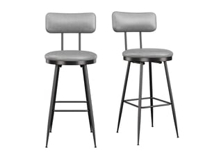 Chaise Bar en Cuir Gris Foncé – Lot de 2