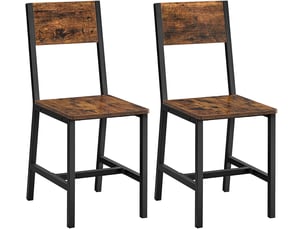 Chaise Industrielle en Bois Noir – Lot de 2