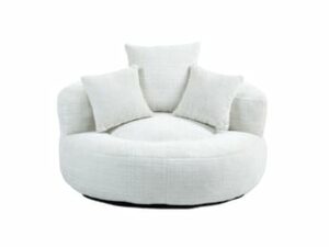 Canapé Confortable en Chenille Blanc