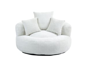 Canapé Confortable en Chenille Blanc