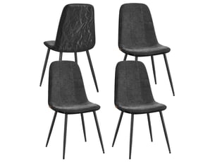 Chaise Chenille Gris – Lot de 4