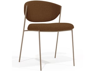 Chaise Seda en Tissu Bouclé Chocolat