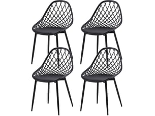 Chaise Scandinave en Tissu Gris – Lot de 4