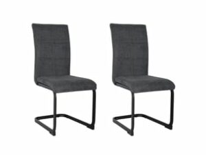 Chaise Verdi en Tissu Gris Anthracite – Lot de 2