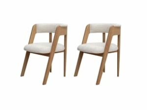 Chaise Bastide en Bouclette Marron – Lot de 2