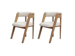 Chaise Bastide en Bouclette Marron – Lot de 2