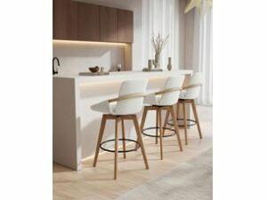 Chaise Saly en Bouclette Blanc