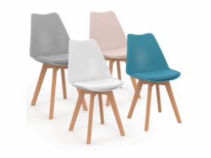 Chaise Scandinave en Bois Blanc – Lot de 4
