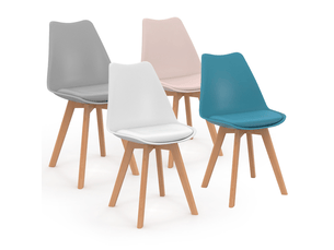 Chaise Scandinave en Bois Blanc – Lot de 4
