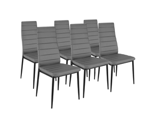 Chaise Romane Grise en Metal – Lot de 6