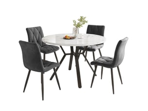 Chaise Velours Noir – Lot de 4