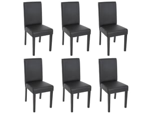 Chaise Littau en Cuir Noir – Lot de 6