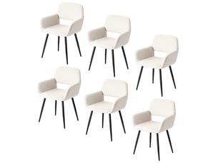 Chaise Design Beige en Tissu – Lot de 6