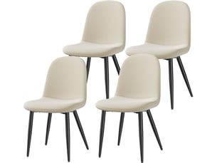 Chaise HavenlyHome en Tissu Beige – Lot de 4