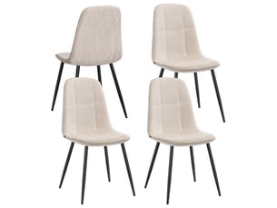 Chaise Chenille Blanc – Lot de 4