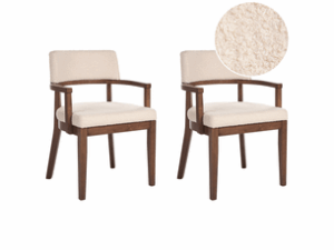 Chaise Dalbo Bouclé Beige – Lot de 2