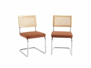 Chaise Ella en Velours Terracotta – Lot de 2