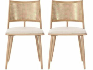 Chaise Rotin Naturel en Simili – Lot de 2