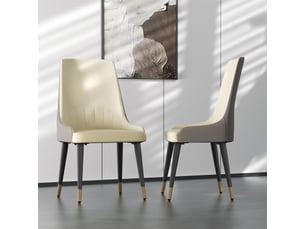 Chaise Cuisine Blanc en Cuir – Lot de 2