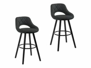 Tabouret Velours Noir – Lot de 2