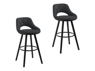 Tabouret Velours Noir – Lot de 2