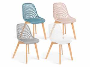 Chaise Mandy en Bois – Lot de 4
