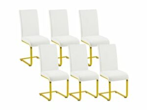 Chaise Simili Blanc – Lot de 6