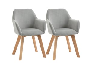Chaise Scandinave en Velours Gris – Lot de 2